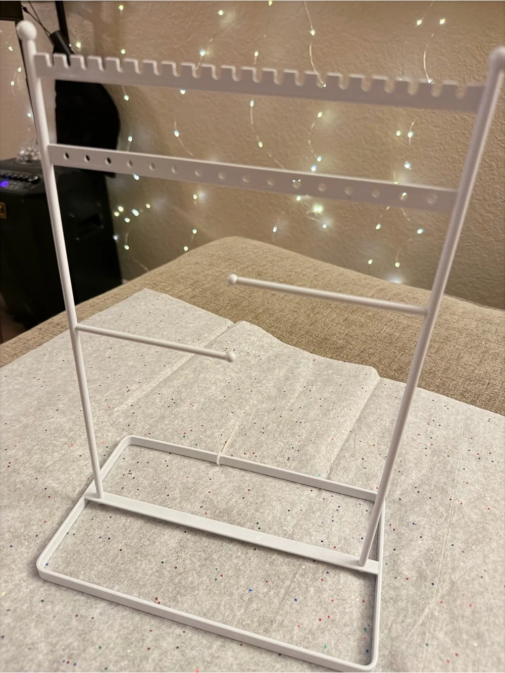 White Metal Necklace/Bracelets/Earrings Display Stand, Jewelry Organizer Rack